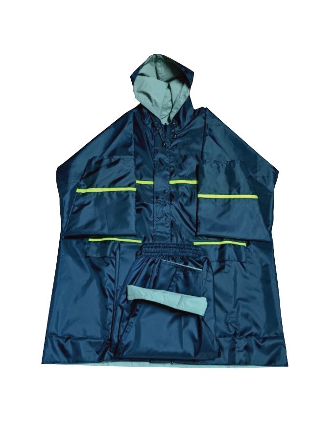 100% Waterproof Reflective Double Part Raincoat with Trouser One Set RS013