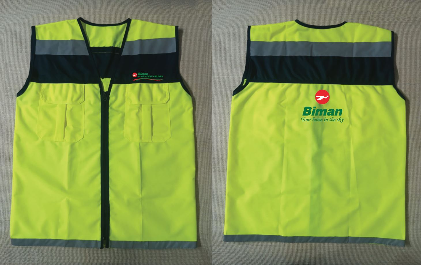Exclusive Collection Two Pockets Biman Logo Black lemon Apron APR050