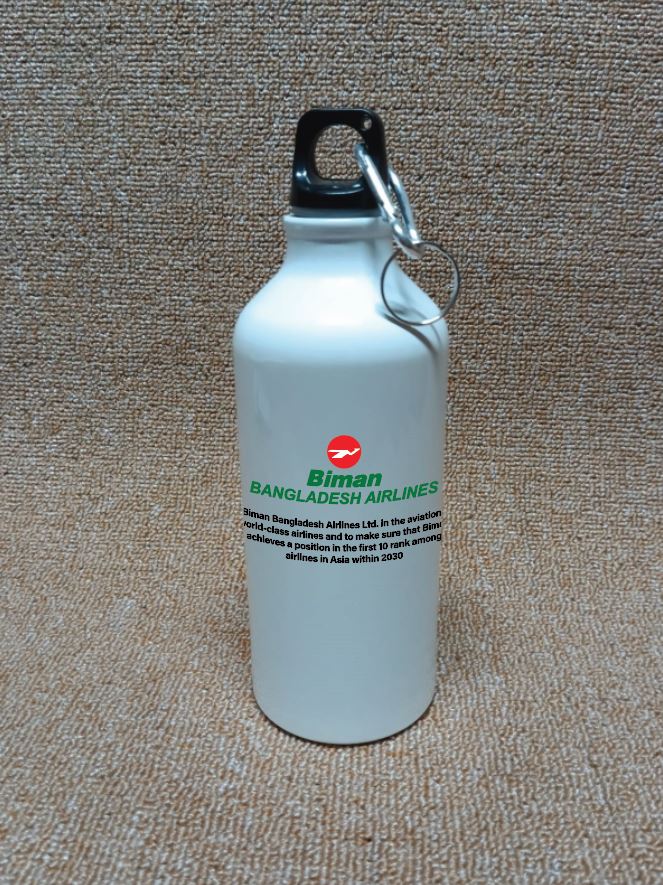 White / Biman Logo Stainless Steel Water Bottle 600ml SS01