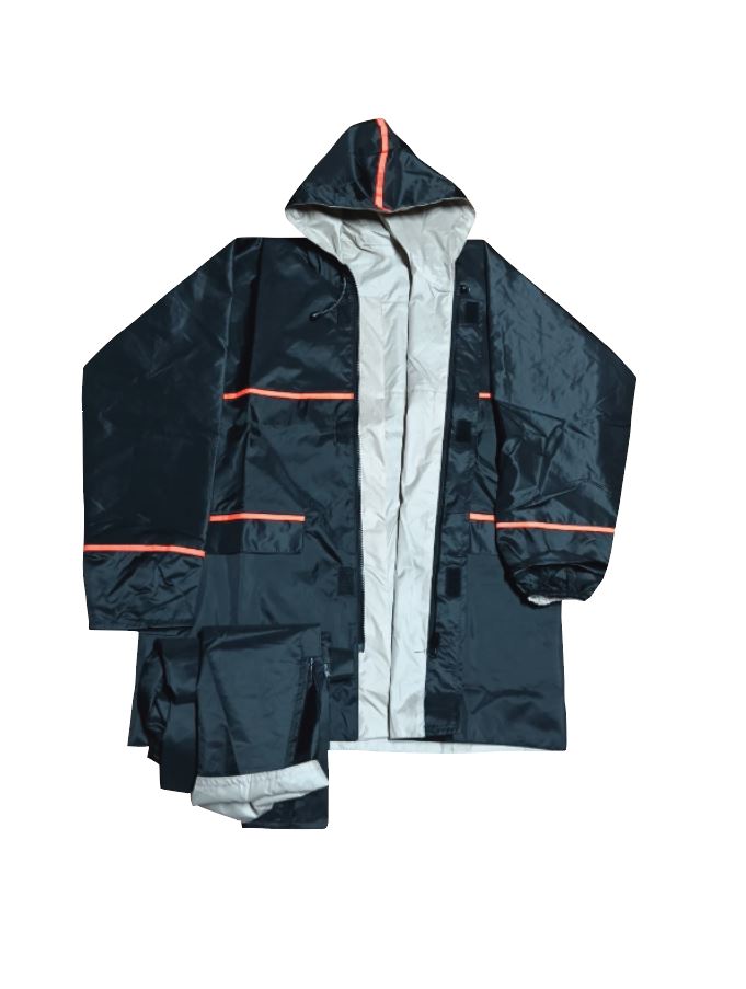 100% Waterproof Reflective Double Part Raincoat with Trouser One Set RS014