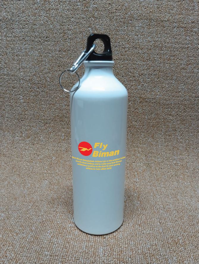 White / Biman Logo Stainless Steel Water Bottle 750ml SS02