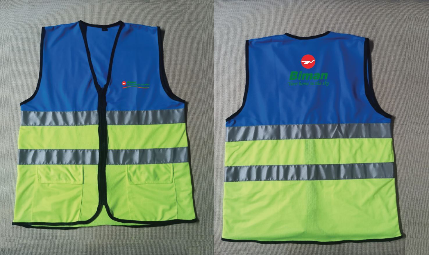 Exclusive Collection Two Pockets Biman Logo Blue lemon Apron APR057