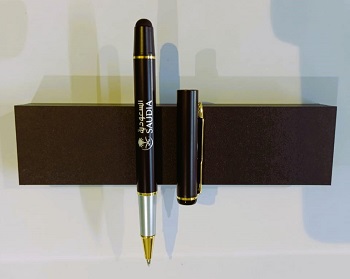 SAUDIA AIRLINES High-quality Metal Pen Premium Business Pen Comfort Grip Smooth Writing Ideal for Office Home Use Signature Pen with Stylus Attached SAUDIA 0010