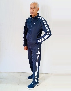 Navy blue original adidas 100% export quality premium Polyester Tricot Fabric 3-Stripes Tracksuit TSP004