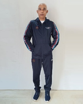 Navy blue original adidas 100% export quality premium Polyester Tricot Fabric 3-Stripes Tracksuit TSP009