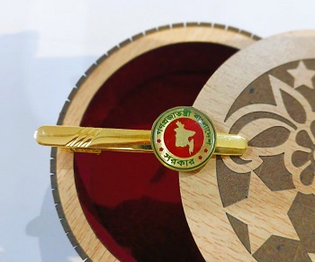 Gov't of the People's Republic of Bangladesh logo Tie Clip in Brass and lamination with Box CT0010