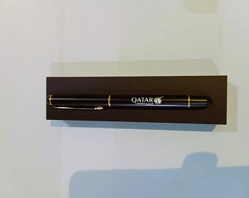 QATAR AIRWAYS High-quality Metal Pen Premium Business Pen Comfort Grip Smooth Writing Ideal for Office Home Use Signature Pen with Stylus Attached QATAR008
