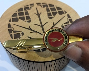 Biman Tie Clip in Brass and lamination with Box CT001