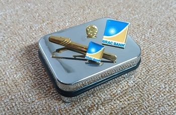 Exclusive Collection Brac Bank 100% Brass (পিতল) Tie Clip and Coat pin set BK012