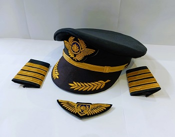 Biman Bangladesh Airlines Captain Hat Apulates Wings for Men & Women three pcs package PILOT003