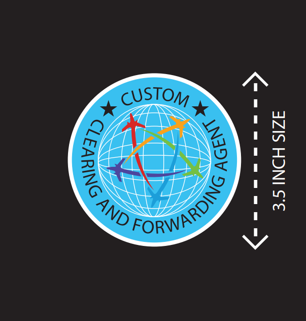 100% Waterproof Custom C&F Agent Logo Sticker MOQ 2 PCS STK004