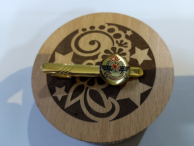 CIVIL AVIATION LOGO Tie Clip in Brass and lamination with Box CT008