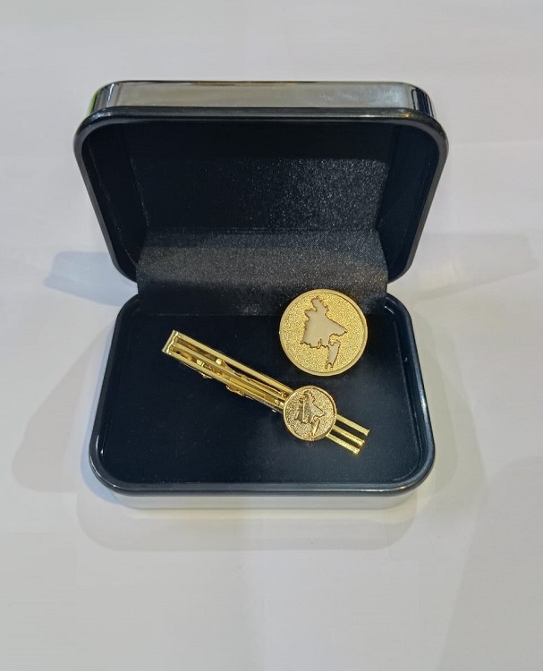 Exclusive Gold Plated Tie Clip and Coat pin set Bangladesh Map EBM001