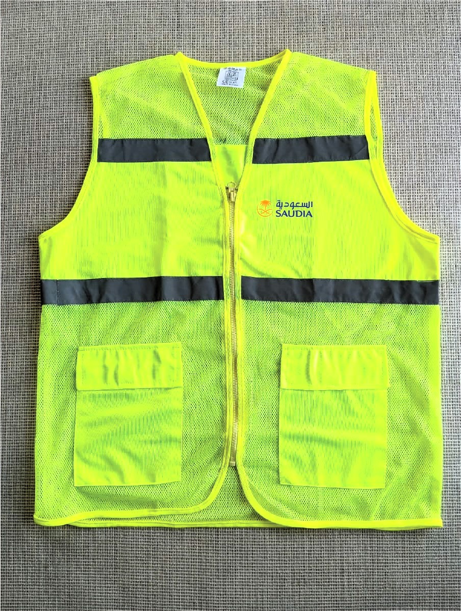 Saudi Airlines Exclusive Collection Green Yellow Semi Net Apron Two Pockets vest049
