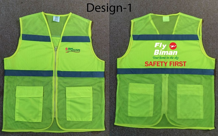 Exclusive Collection Biman Bangladesh Airlines Green Yellow Semi Net Apron Two Pockets 02 Designs APR022