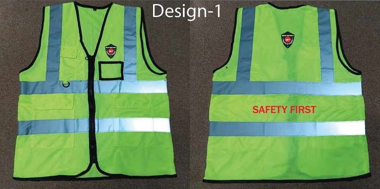 Exclusive Collection Security Department Green Yellow Full Net Apron Four Pockets 04 Designs APR029