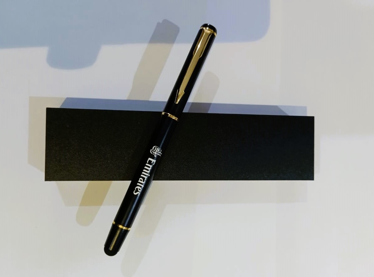 EMIRATES AIRLINES High-quality Metal Pen Premium Business Pen Comfort Grip Smooth Writing Ideal for Office Home Use Signature Pen with Stylus Attached EMIRATES0011