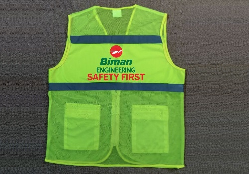 Exclusive Collection Biman E&MM Department Green Yellow Semi Net Apron Two Pockets APR018