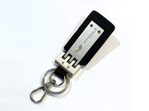 Unique design Black Leather Metal for Car / Bike / Office keyring KR003