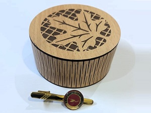 Biman Tie Clip in Brass and lamination with Box CT001