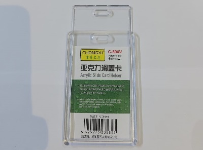 CHONGXI Acrylic slide double side ID card Holder C-596V
