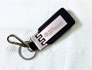 Unique design Black Leather Metal for Car / Bike / Office keyring KR004