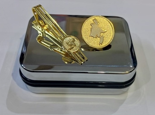 Exclusive Gold Plated Tie Clip and Coat pin set Bangladesh Map EBM001